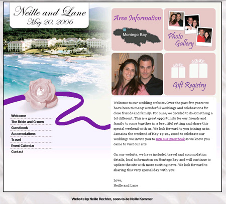 Neille Kommer Wedding Website Sample