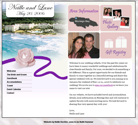 wedding websites sample